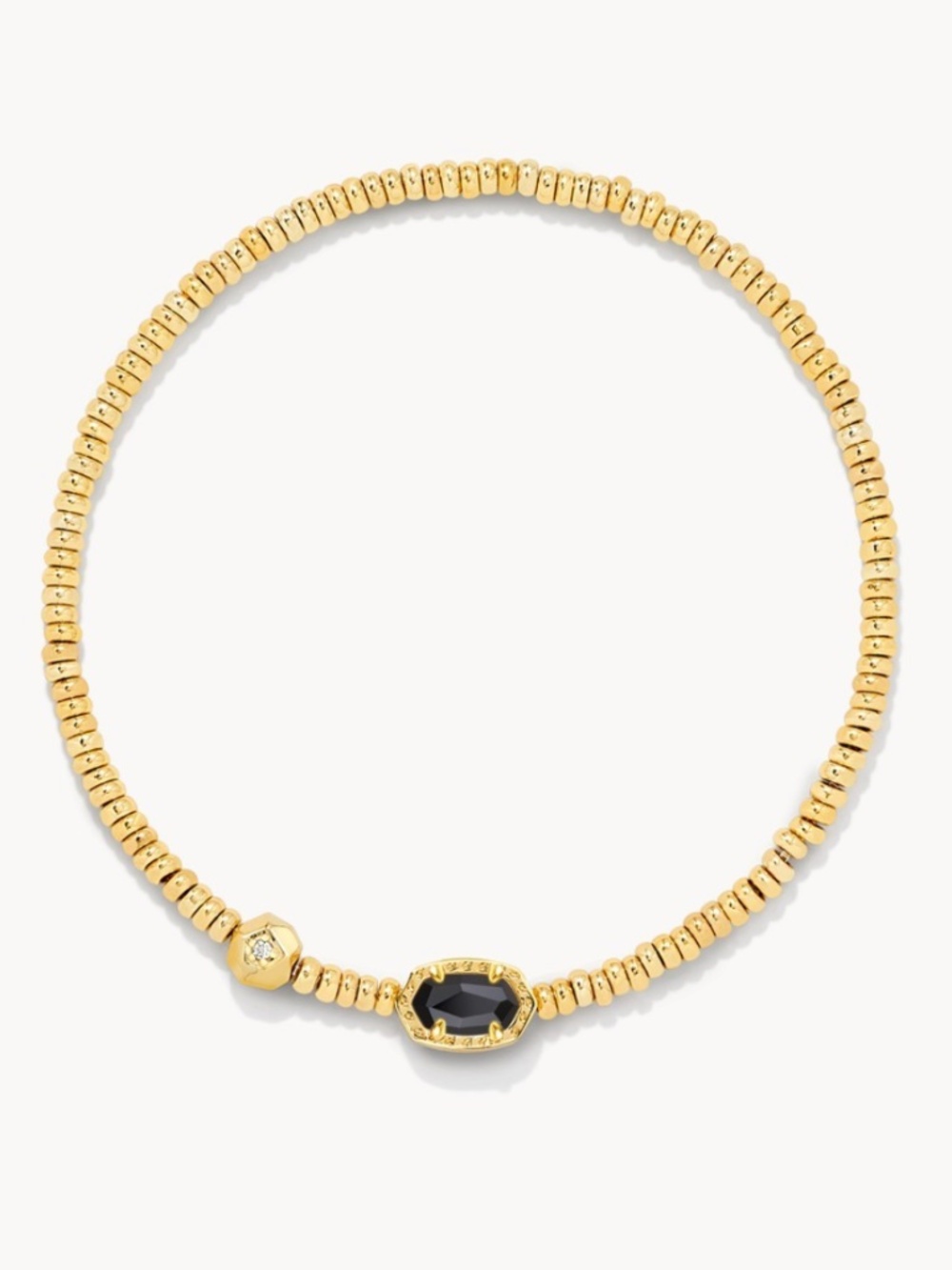 Kendra Scott Emilie Stretch Bracelet Black Glass Gold